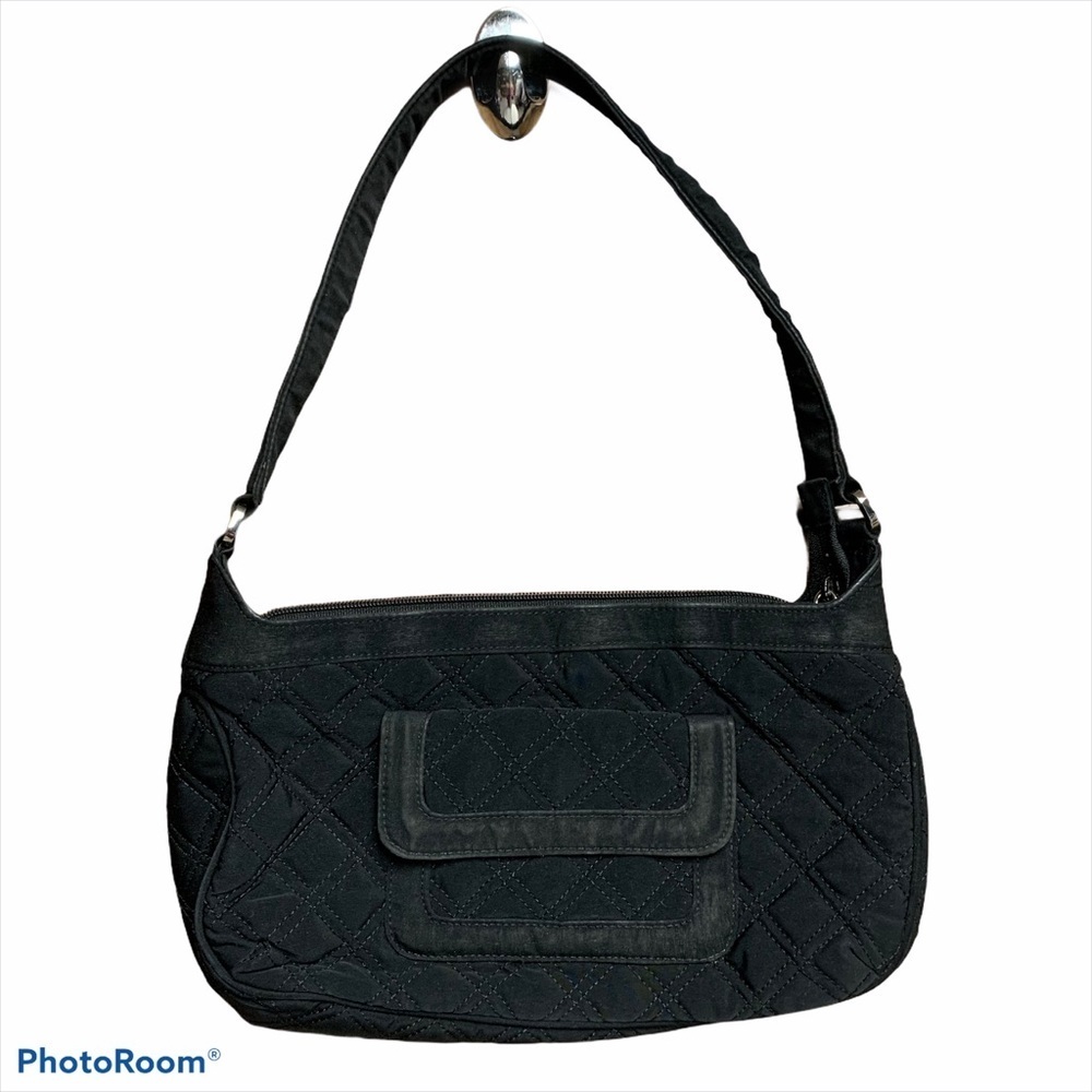 Quilted Vera Bradley small handbag Black and Tan